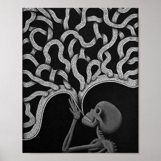 Póster Poster de dibujo de resumen en blanco y negro