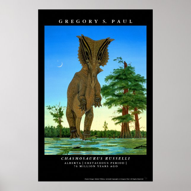 Póster Poster de Dinosaurio Chasmosaurus Gregory Paul (Frente)