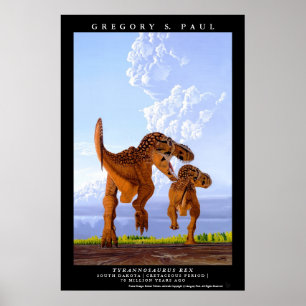 Póster Poster de Dinosaurio Tyrannosauro T rex Greg Paul