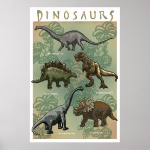 Póster Poster de dinosaurios