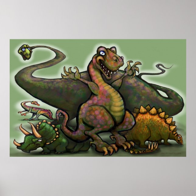 Póster Poster de dinosaurios (Frente)
