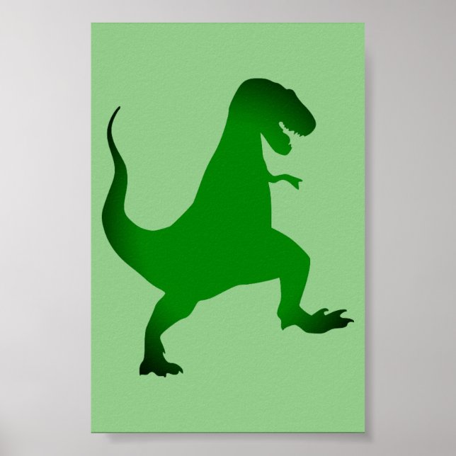 Póster Poster de dinosaurios verde T-Rex (Frente)
