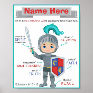 Póster Poster de Dios para los Niños - Efesios 6:10-17