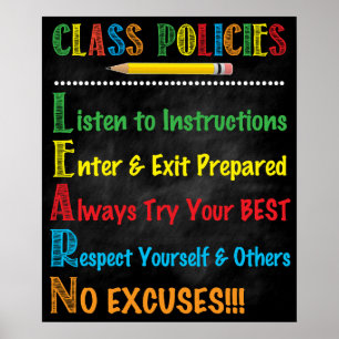 Póster Poster de directivas de clase *acrónimo de L.E.A.R