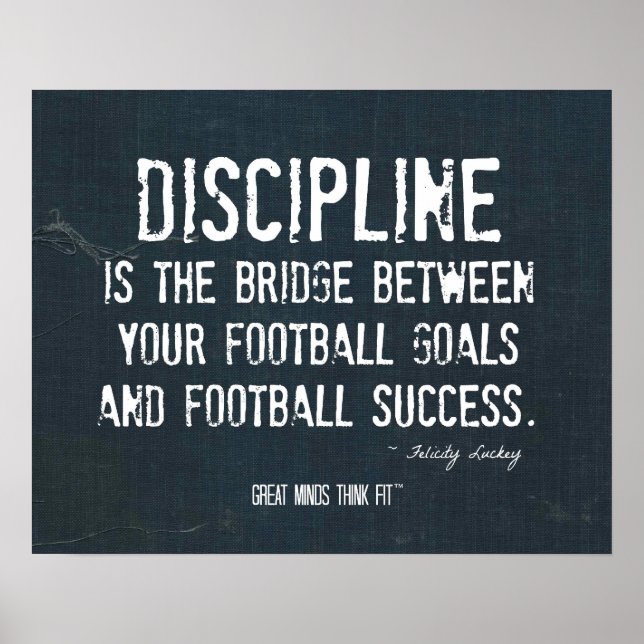 Póster Poster de disciplina de fútbol en Denim (Frente)