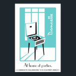 Póster Poster de discos de Blue Retro Dansette<br><div class="desc">Reproductor de registros retro poster de arte pop</div>