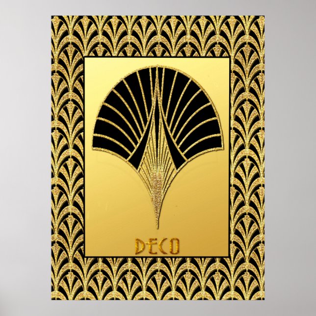 Póster Poster de diseño de aficionados al negro y al oro  (Frente)