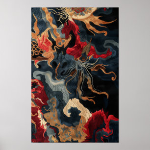 Póster Poster de diseño de alfombras orientales de lujo -