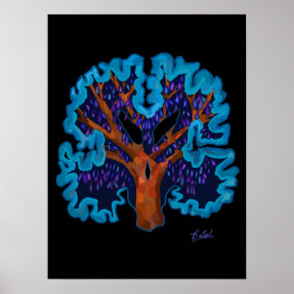 Póster Poster de diseño de árboles cerebrales