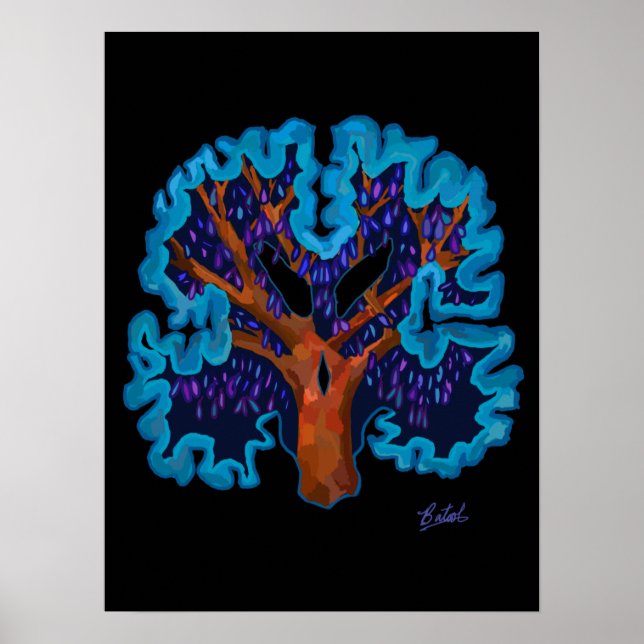 Póster Poster de diseño de árboles cerebrales (Frente)