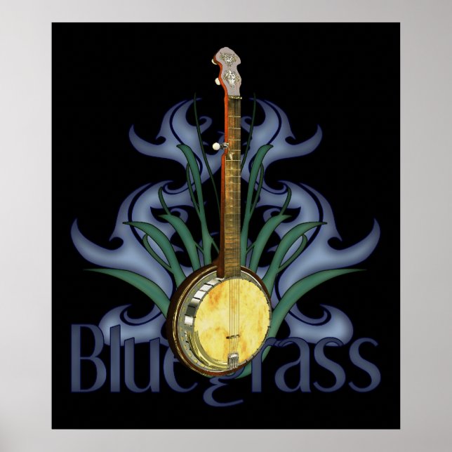 Póster Poster de diseño de Bluegrass Banjo (Frente)