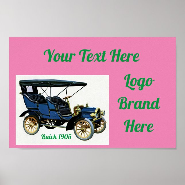 Póster Poster de diseño de coches de época (Frente)