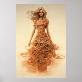 Póster Poster de Diseño de Moda Spaghetti - H