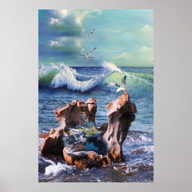 Póster Poster de diseño de tarjeta de fondo de alimentaci (Frente)