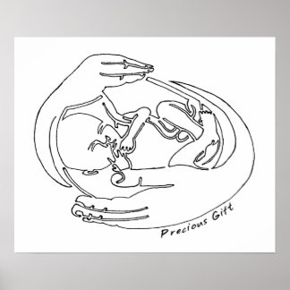 Póster Poster de diseño de una línea de regalo preciso