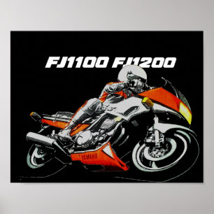 Póster Poster de diseño de vintage de Yamaha FJ