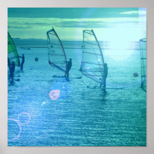 Póster Poster de diseño de windsurf