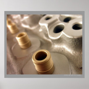 Póster Poster de diseño geométrico metálico de la cabeza 