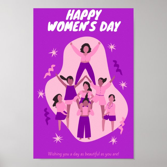 Póster Poster de diseño lindo tema del día de la mujer (Frente)
