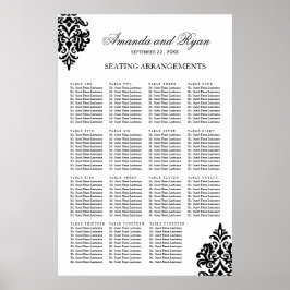 Póster Poster de disposición de asientos en blanco y negr