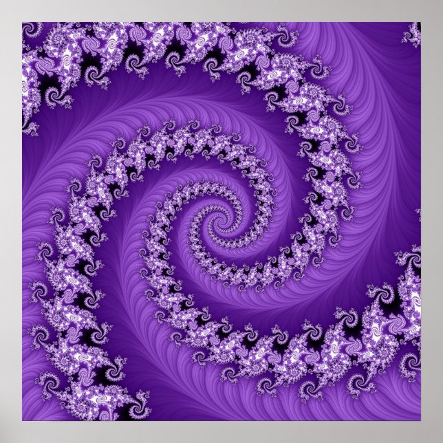 Póster Poster de doble espiral violeta fractal (Frente)