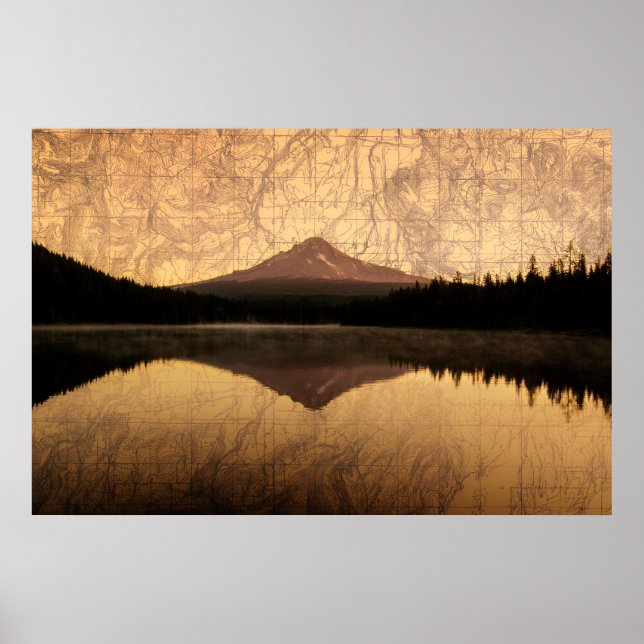 Póster Poster de doble exposición de Trillium Lake (Frente)