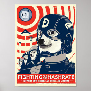 Póster Poster de Dogecoin de la mina