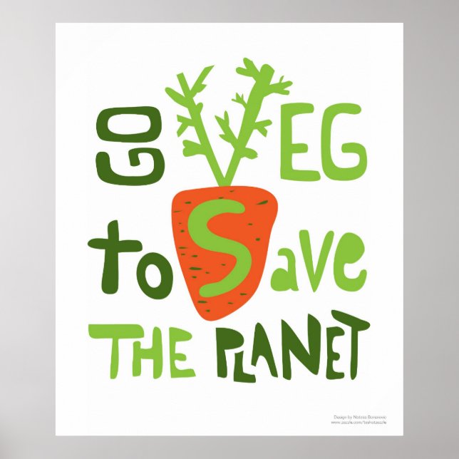 Póster Poster de Doodle Escrito Vegan Slogan (Frente)