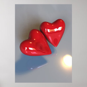 Póster Poster de dos corazones