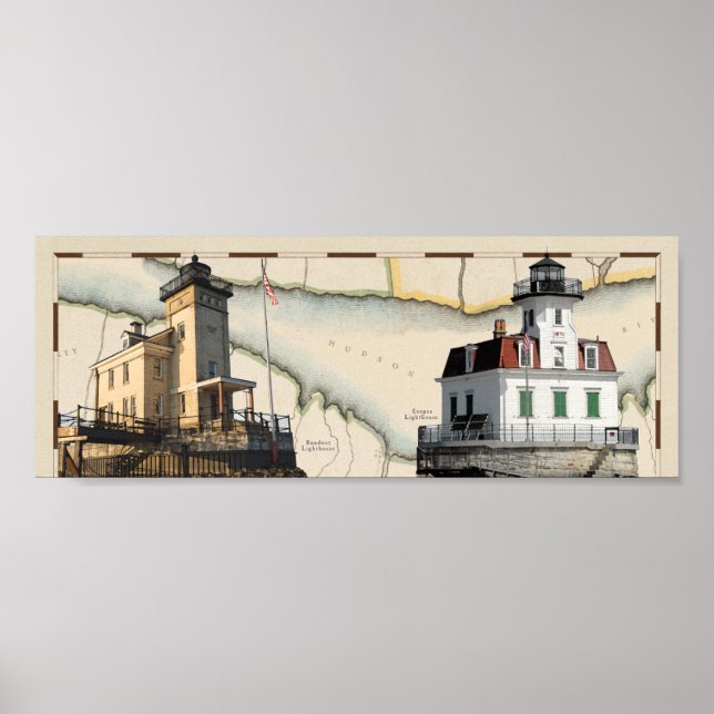 Póster Poster de dos faros, Rondout y Esopus (Frente)