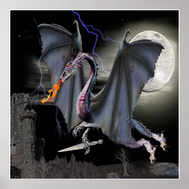 Póster poster de dragón (Frente)