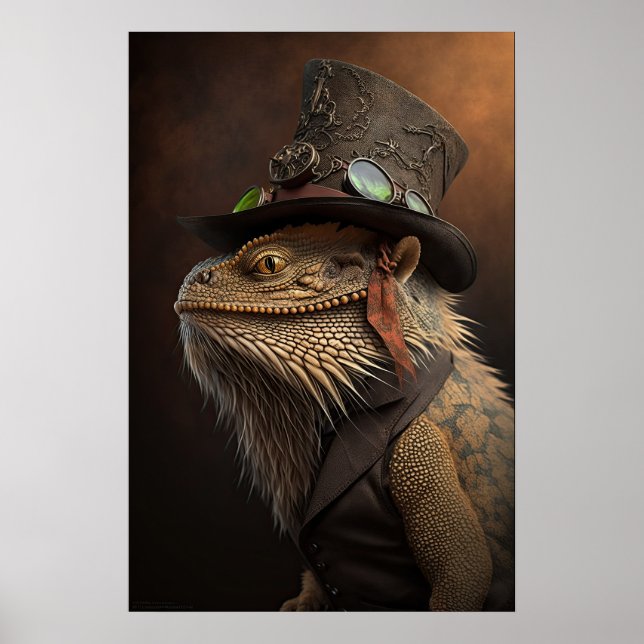 Póster Poster de dragón con barba de vapor (Frente)
