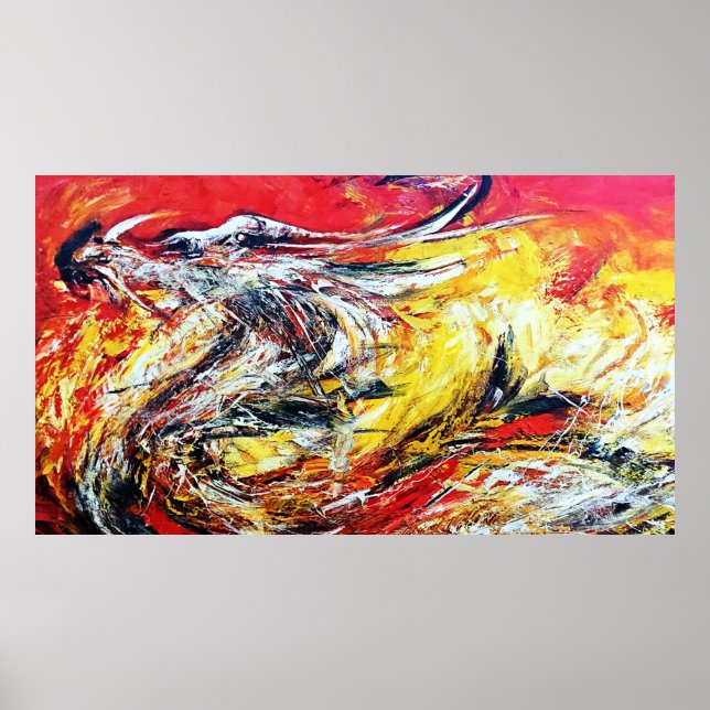 Póster Poster de dragón de fuego (Frente)