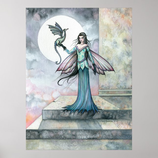 Póster Poster de dragón de hadas fuera de las sombras (Frente)