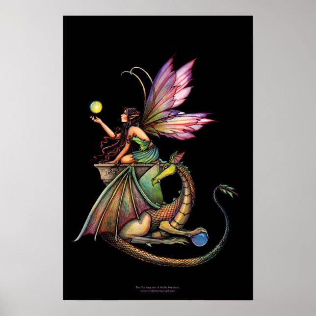 Póster Poster de Dragón Gótico Fairy Dragon Orbs (Frente)