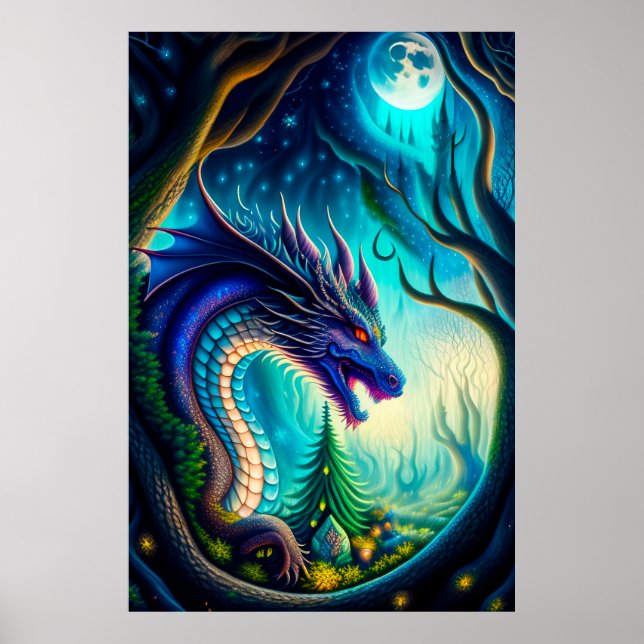 Póster Poster de dragones míticos (Frente)
