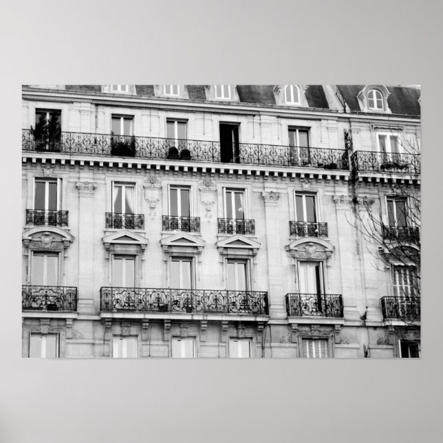 Póster Poster de Edificios de París (Frente)
