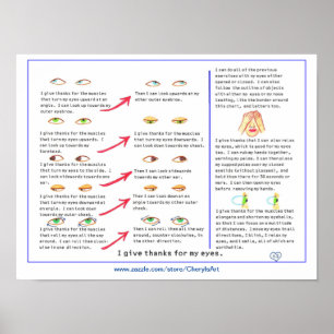 Póster Poster de ejercicios de visión ocular, doy gracias