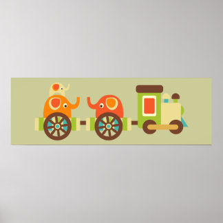 Póster Poster de elefante lindo decoro de pared para niño