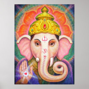 Póster Poster de Elefantes Hindúes Ganesha