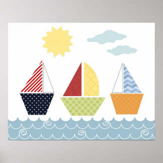 Póster Poster de embarcaciones de vela para niños