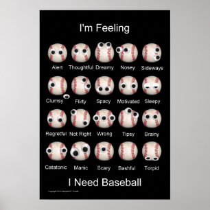 Póster Poster de Emociones de Béisbol