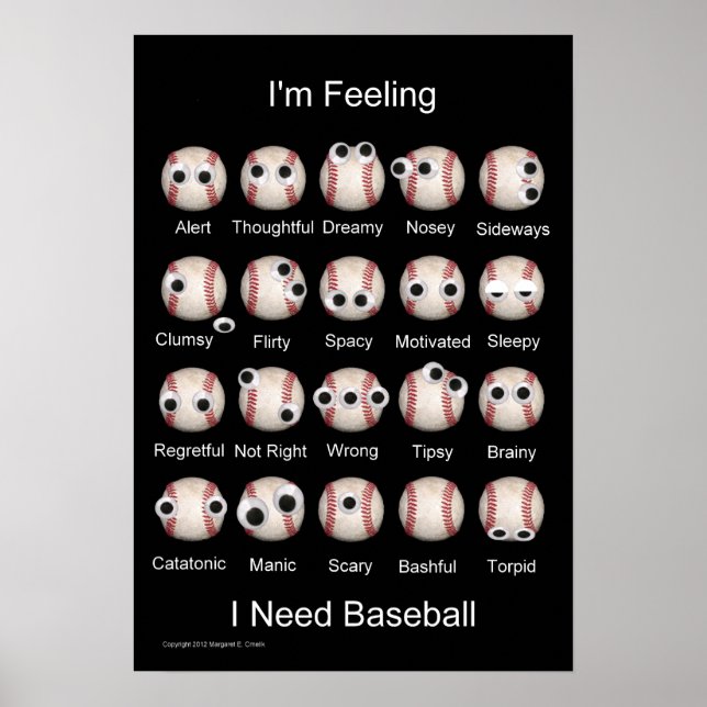 Póster Poster de Emociones de Béisbol (Frente)