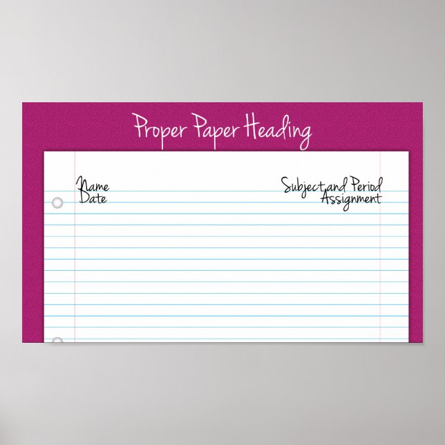 Póster Poster de encabezado de papel adecuado para la ens (Frente)