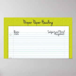 Póster Poster de encabezado de papel adecuado para la ens