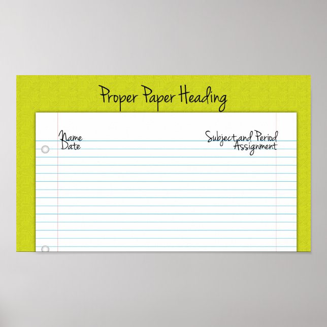 Póster Poster de encabezado de papel adecuado para la ens (Frente)