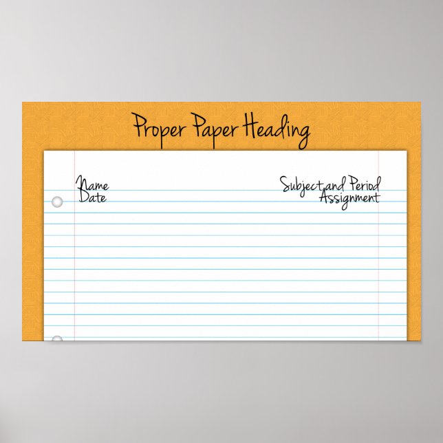 Póster Poster de encabezado de papel adecuado para la ens (Frente)