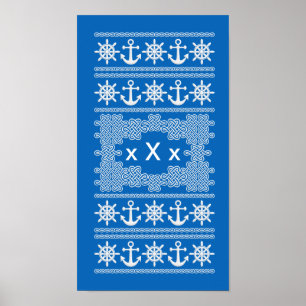 Póster Poster de encargo náutico del monograma