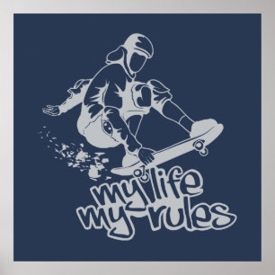 Póster Poster de encargo que anda en monopatín