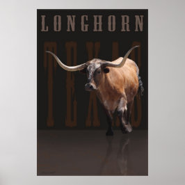 Póster Poster de energía de Longhorn con texto -40x60 -o